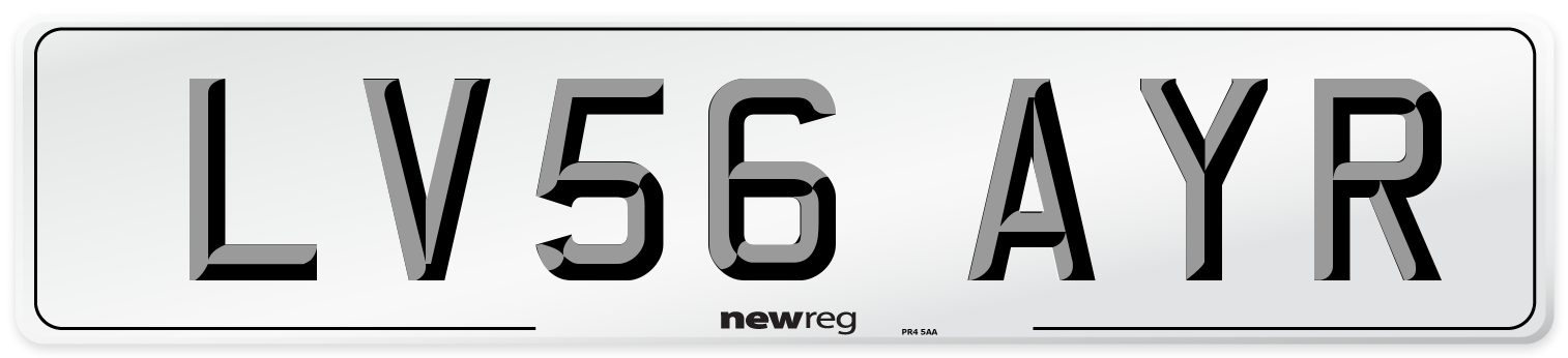 LV56 AYR Number Plate from New Reg